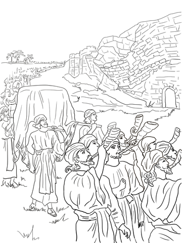 Joshua And The Fall Of Jericho Coloring Page